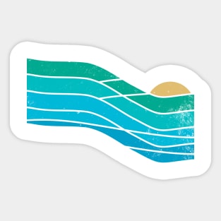 70s Sunset Ocean waves Sticker